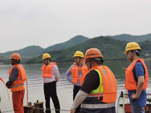 董事長蒞臨溧陽大溪水庫工地視察